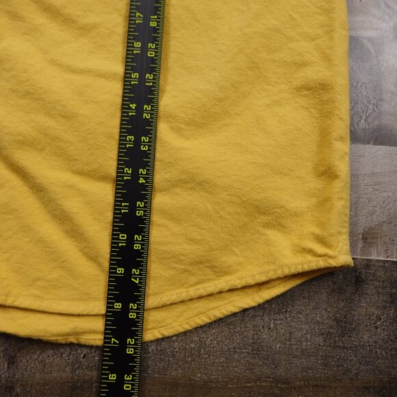 Eddie Bauer Flannel Button-Down Shirt Men’s Large Yellow Long Sleeve 100% Cotton - Picture 4 of 7